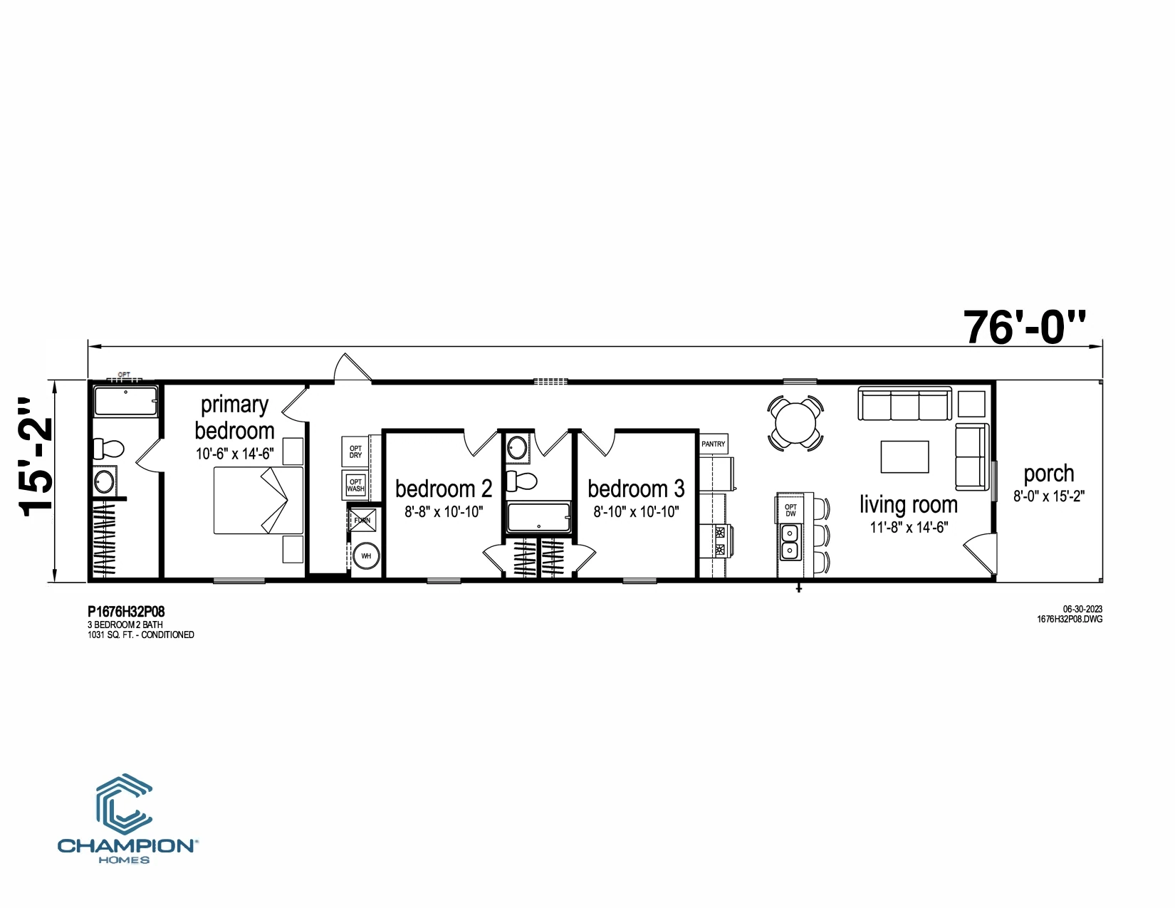 CHPR-1676H32P08 floor plan