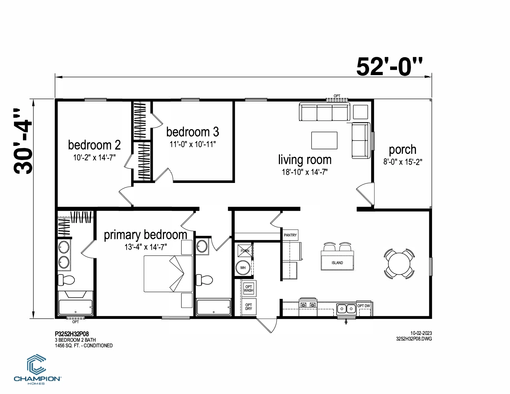 CHPR-3252H32P08 floor plan