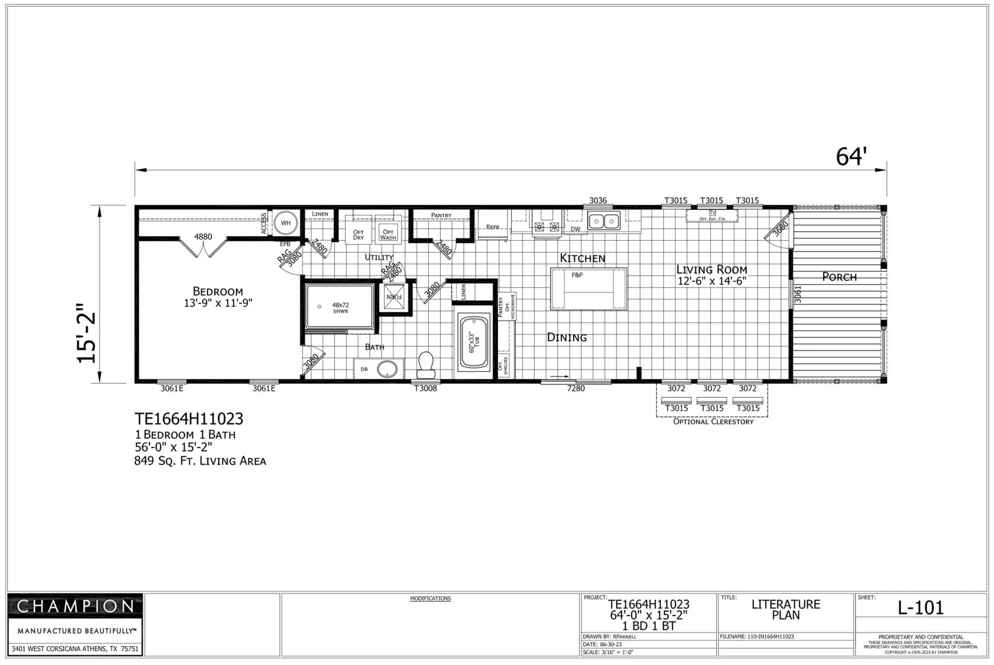 TE1664H11023 floor plan